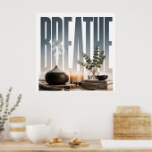 Poster Visuel éditorial de mindfulness Luxe Respirer  (Cuisine)