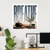 Poster Visuel éditorial de mindfulness Luxe Respirer  (Bureau à domicile)
