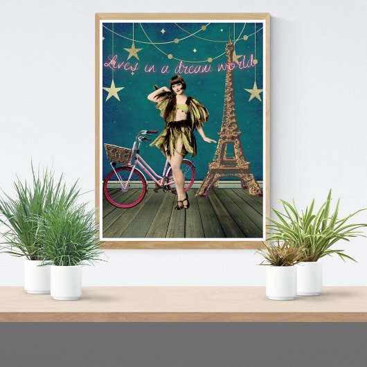 Poster Vit Dans Un Monde De Rêve Funky Altered Art