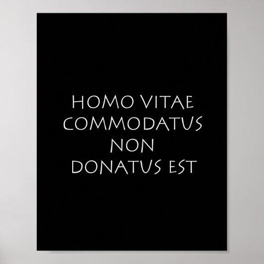 Poster vitae Homo commodatus non donatus est (Devant)