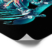 Poster Vitesse de patinage squelette Cool (Coin)