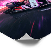 Poster Vitesse et action : Red F1 Car Racing à travers le (Coin)