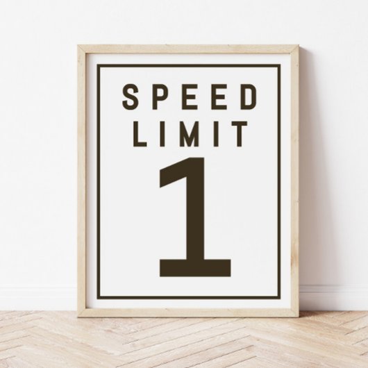 Poster Vitesse Limite 1 Signet Modèle Fast ONE Race Car A