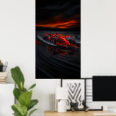 Poster Vitesse : Red Formula Racer (Bureau à domicile)