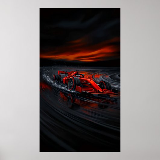 Poster Vitesse : Red Formula Racer (Devant)