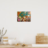 Poster Vitrail Art nouveau floral (Cuisine)