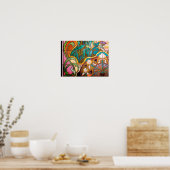 Poster Vitrail Art nouveau floral (Cuisine)