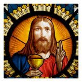 Poster Vitrail de Jésus Christ (Devant)