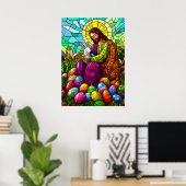 Poster Vitrail de Jésus Christ Pâques (Bureau à domicile)