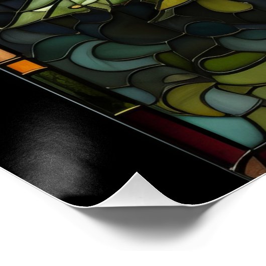 Poster Vitrail de l'arbre de Noël (Coin)