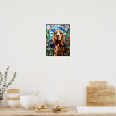 Poster Vitrail de l'arche florale de Cocker Spaniel (Cuisine)