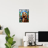 Poster Vitrail de l'arche florale de Cocker Spaniel (Bureau à domicile)