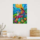 Poster Vitrail Jésus Mur de Pâques Art (Cuisine)