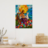 Poster Vitrail Jésus Oeuf de Pâques (Cuisine)