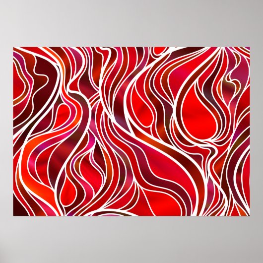 Poster Vitrail rouge Abstrait (Devant)
