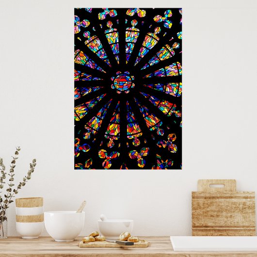 Poster vitraux de l'église couleurs (Cuisine)