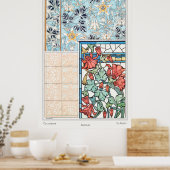 Poster Vitraux floraux Art nouveau et carrelage (Cuisine)