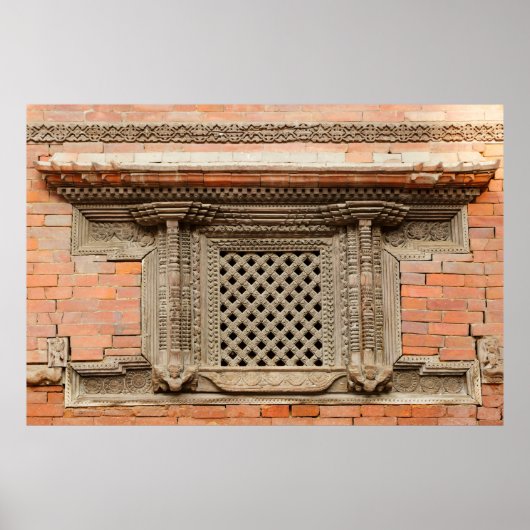 Poster Vitrine ancienne dans la cour de Nasal Chowk de Ha (Devant)