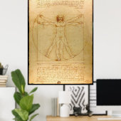 Poster Vitruve Luc Viatour par Leonardo da Vinci (Bureau à domicile)