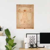 Poster Vitruvian Man de Leonardo da Vinci (Bureau à domicile)