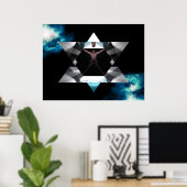 Poster Vitruvian Merkaba - GRANDE (Bureau à domicile)