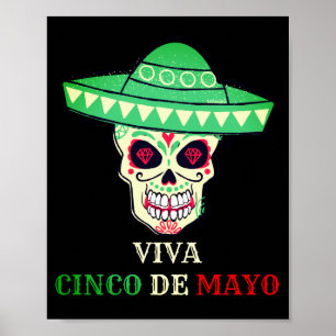 Poster VIVA CINCO DE MAYO drôle crâne fête cadeau idée