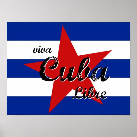 Poster Viva Cuba Libre, La Havane, Fidel Castro, Che Guev (Devant)