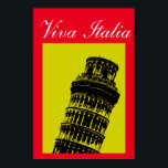 Poster Viva Italia Tour de Pise Voyage Pop Art<br><div class="desc">Photographie Vintage voyage Oeuvres d'art numériques - Art pop Vieux Photo de la Tour de Pise. Villes Méditerranéennes Européennes Tourictic Images & Photos.</div>