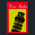 Poster Viva Italia Tour de Pise Voyage Pop Art<br><div class="desc">Photographie Vintage voyage Oeuvres d'art numériques - Art pop Vieux Photo de la Tour de Pise. Villes Méditerranéennes Européennes Tourictic Images & Photos.</div>