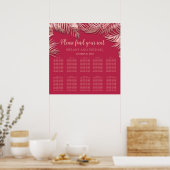 Poster Viva magenta rose or tropical feuilles romantique (Cuisine)
