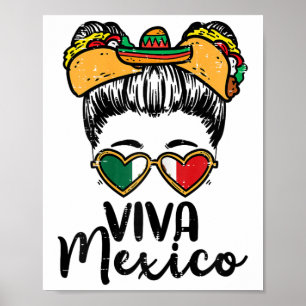 Poster Viva Mexico Girl Cinco De Mayo Indépendance mexica
