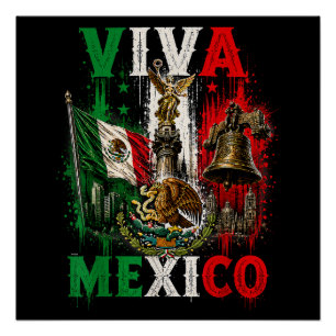 Poster Viva Mexico Jour de l'indépendance du Mexique Rétr