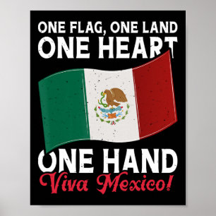Poster Viva Mexico - Mexique Drapeau de l'indépendance me