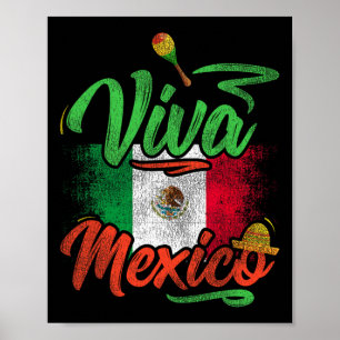 Poster Viva Mexico Mexique Femmes noires Cinco De Mayo Me