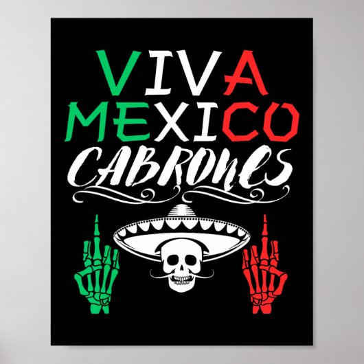 Poster Viva Mexique Cabrones Fête de l'Indépendance Drape (Devant)