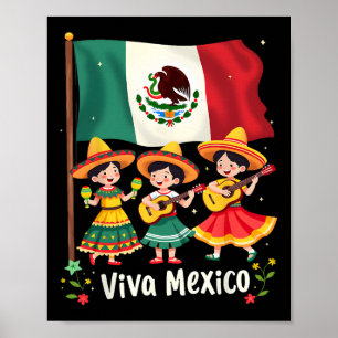 Poster Viva Mexique Fête de l'Indépendance Mexicaine Guit