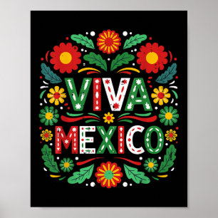 Poster Viva Mexique Jour de l'Indépendance du Mexique Flo