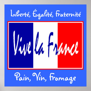 Poster Vive La France - Pour Bistro, Bar À Vins, Cuisine 