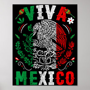 Poster Vive le drapeau du Mexique journée de l'indépendan