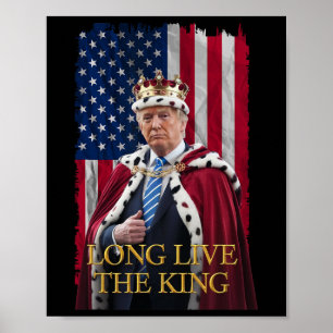 Poster Vive le roi Vintage Retro Portrait Trump 4t