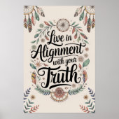 Poster Vivez en harmonie avec votre vérité Boho Design (Devant)