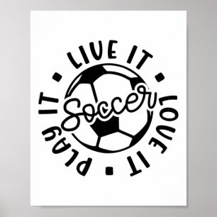 Poster Vivez-le, aimez-le, jouez-le Football féminin drôl