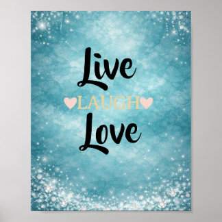 Poster Vivez, Riez, Aimez Citation Inspirante