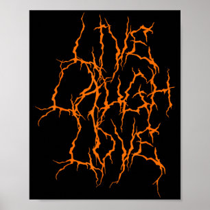Poster Vivez Riez Amour Drôle Métal Noir Lourd Ironique
