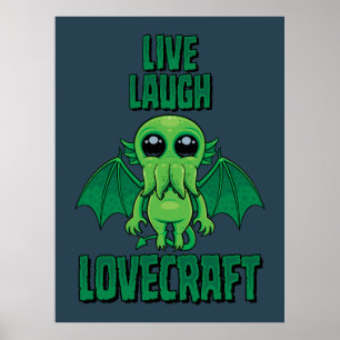 Poster Vivez Riez Lovecraft Cthulhu Mignon