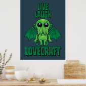 Poster Vivez Riez Lovecraft Cthulhu Mignon (Cuisine)