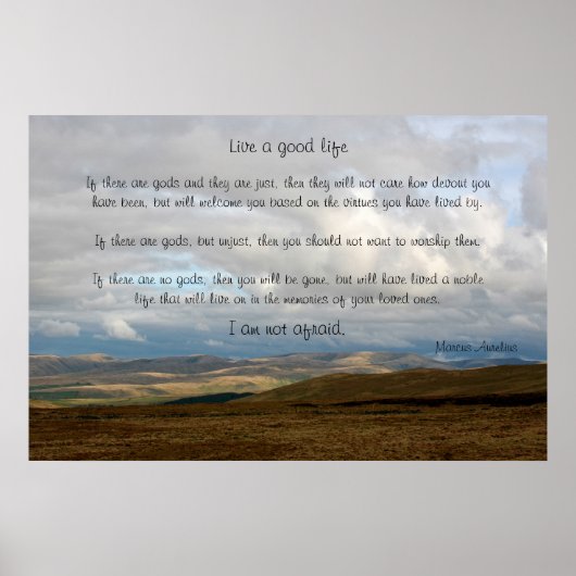 Poster Vivez une bonne vie - Marcus Aurelius (Devant)