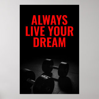 Poster Vivez votre rêve Bodybuilding entraînement Fitness