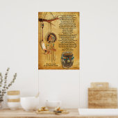 Poster "Vivez votre vie" Tecumseh Dreamcatcher et Drum (Cuisine)