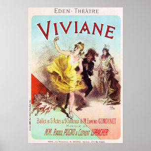 Poster VIVIANE Eden Théâtre Vieux Ballet Danse Opéra